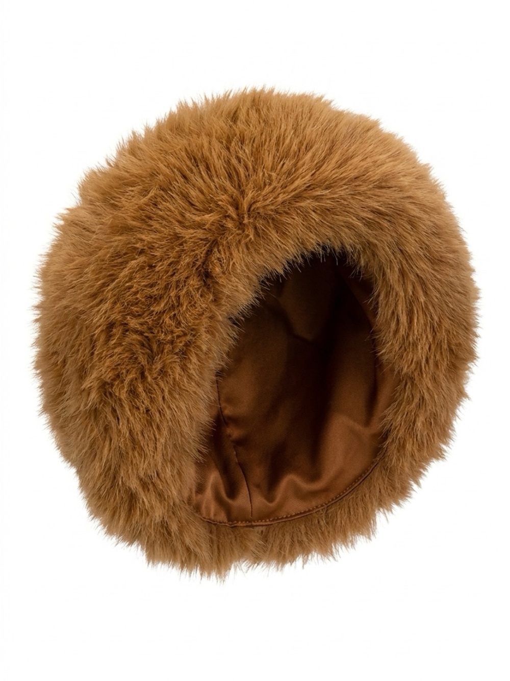 Luxurious Brown Fluffy Bucket Hat